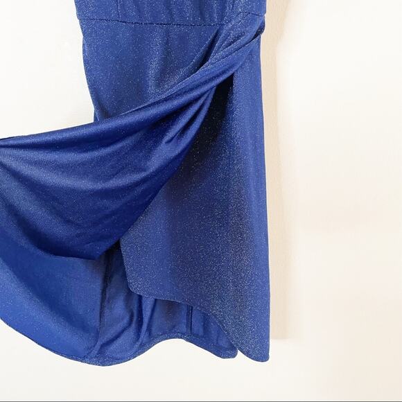 Zalalus faux wrap shimmering minidress blue Small NEW - Picture 4 of 15